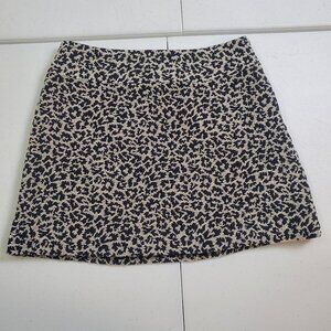 Abercrombie & Fitch Jacquard Cheetah Leopard Mini Skirt Ivory Black Women's 4